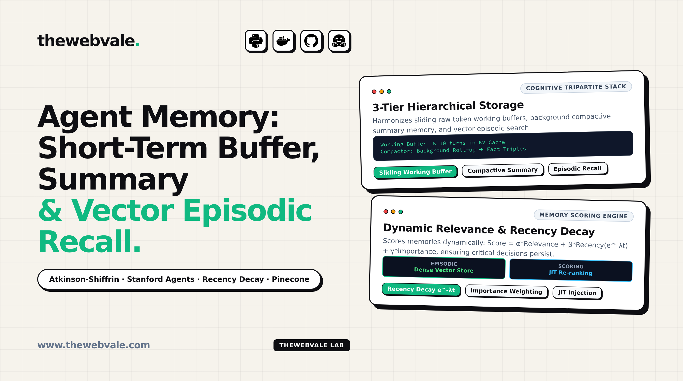 Agent Memory Architectures: Short-Term Buffer, Summary Memory, and Vector Episodic Recall
