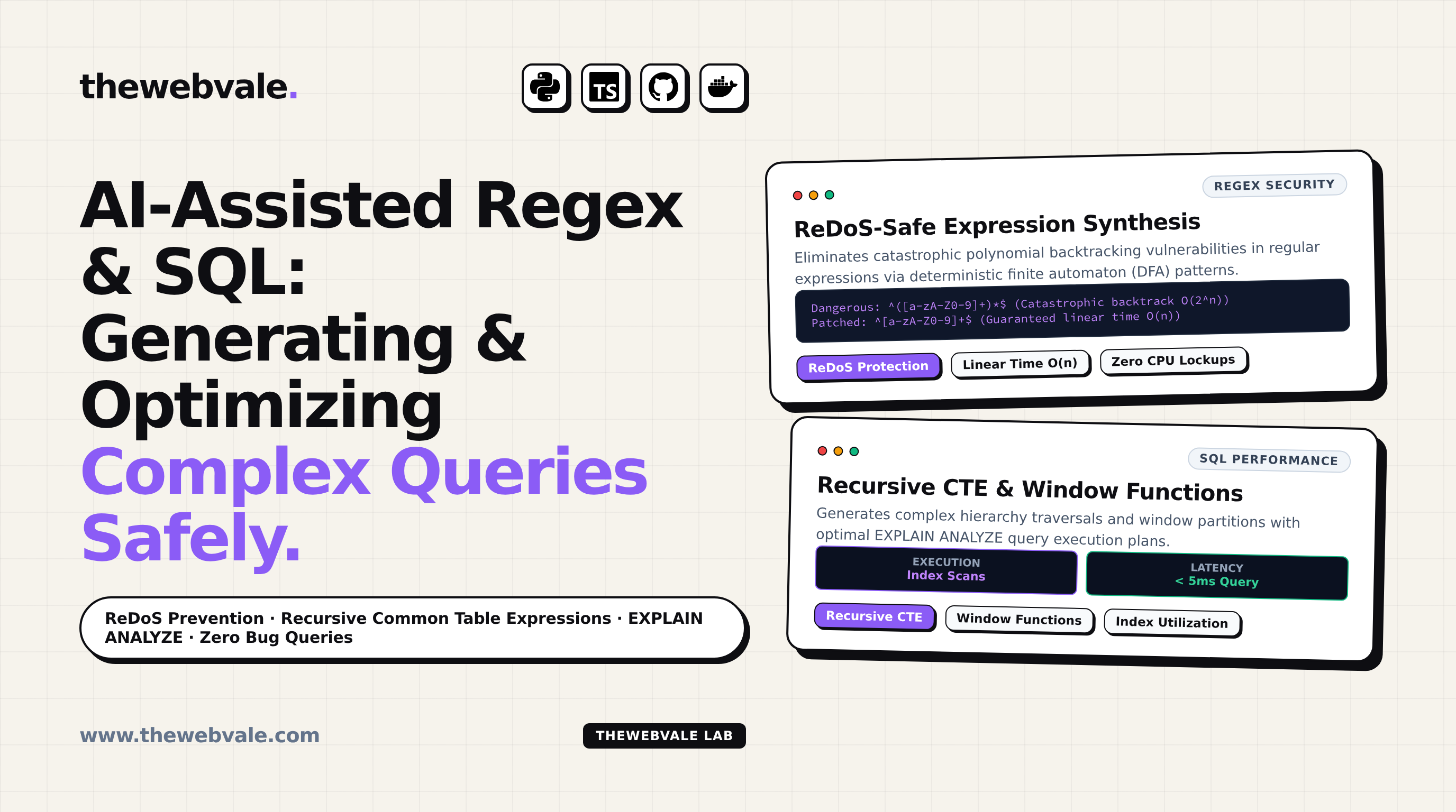 AI-Assisted Regex & SQL: Generating and Explaining Complex Queries Without Human Error