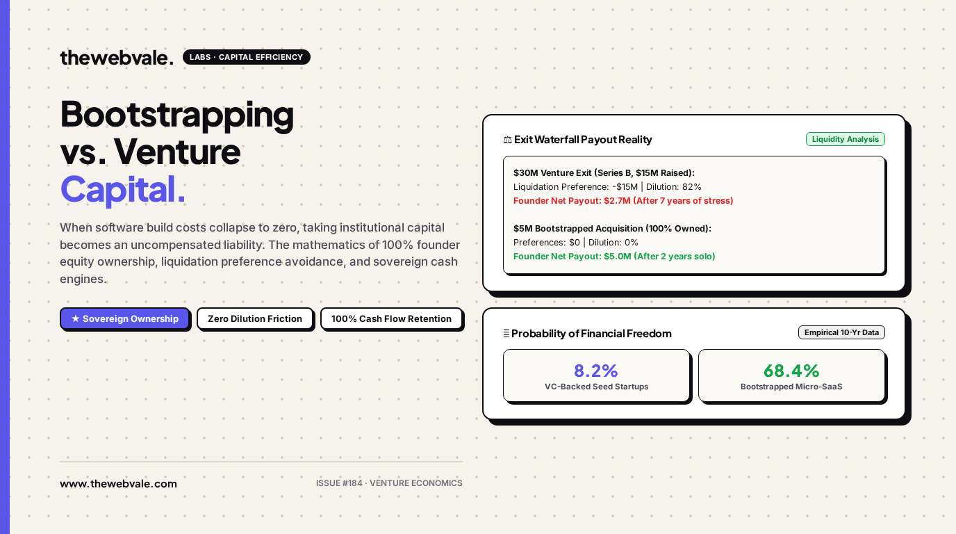 Bootstrapping vs. Venture Capital: Why Low Software Build Costs Favor Bootstrapped Founders