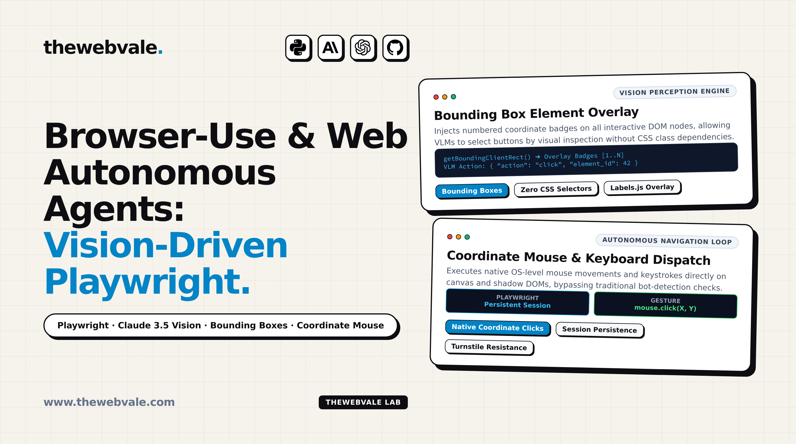 Browser-Use & Web Autonomous Agents: Headless Playwright Automation Driven by Vision Models
