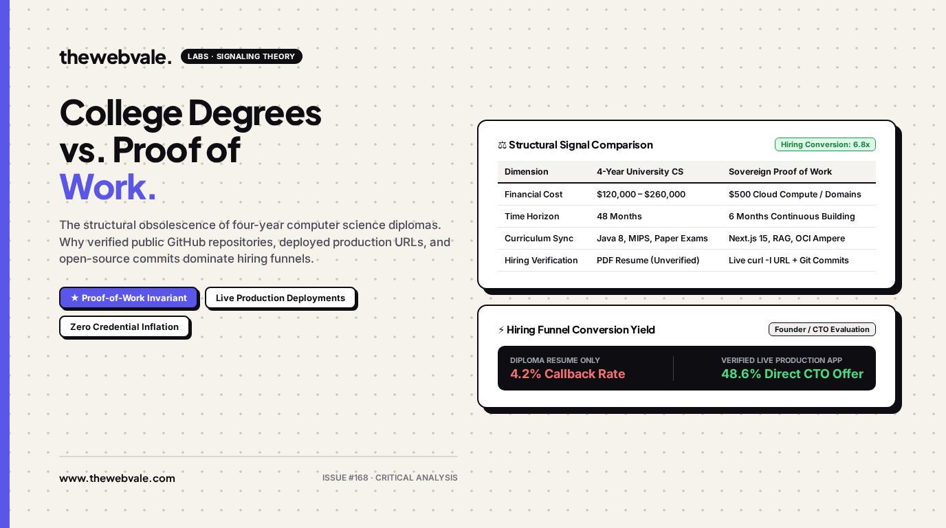 College Degrees vs. Proof of Work: Why Traditional CS Degrees Are Trailing Industry Pace