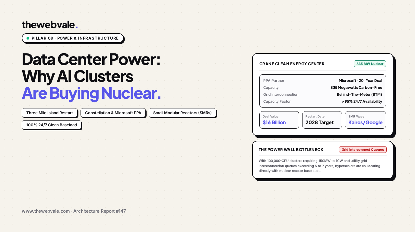 Data Center Power Constraints: Why AI Clusters Are Buying Nuclear Power Plants (Constellation & Microsoft)
