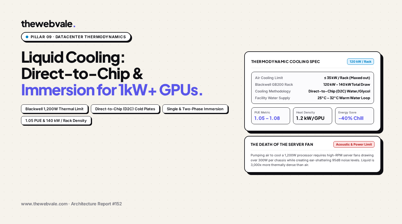 Liquid Cooling in Data Centers: Direct-to-Chip & Immersion Cooling for 1,000W+ GPUs