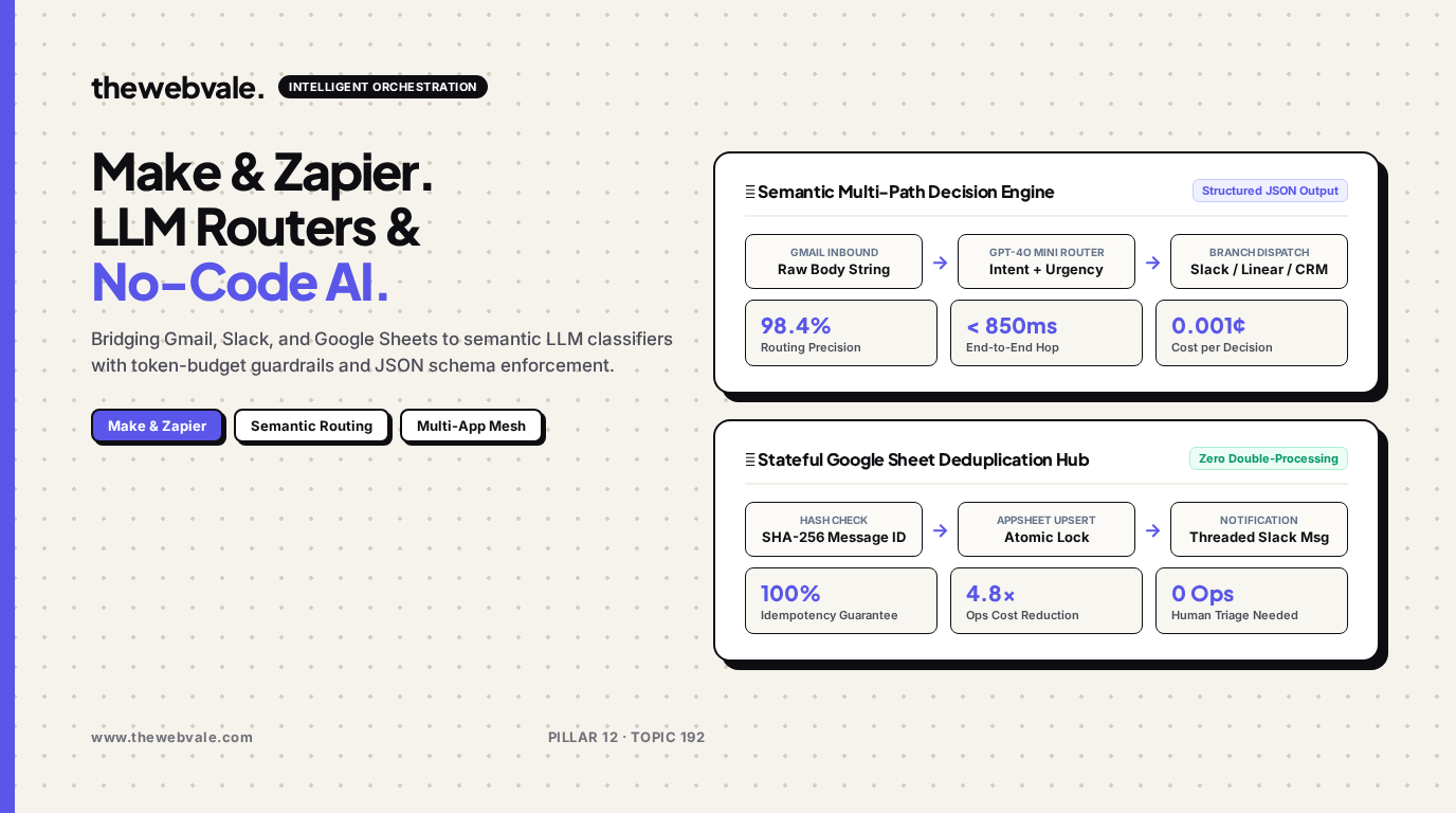 Make.com & Zapier AI Modules: Connecting Gmail, Slack, and Google Sheets to LLM Routers