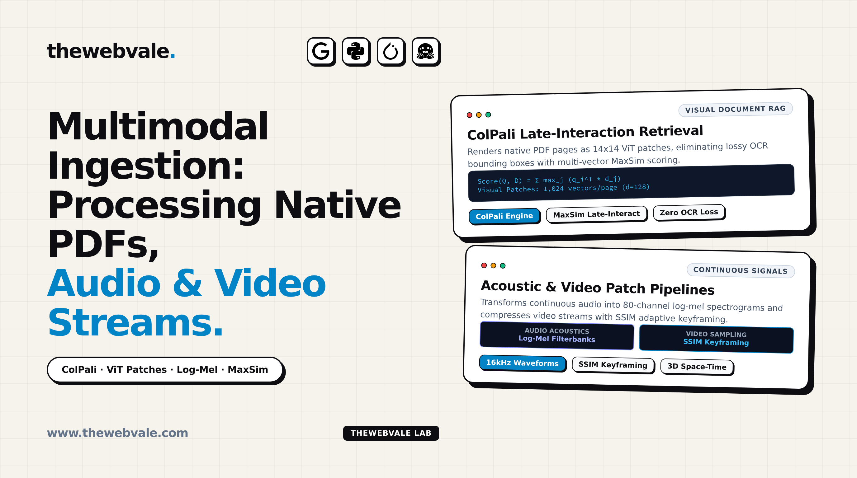 Multimodal Ingestion: Processing Native PDFs, Audio Spectrograms, and Video Streams
