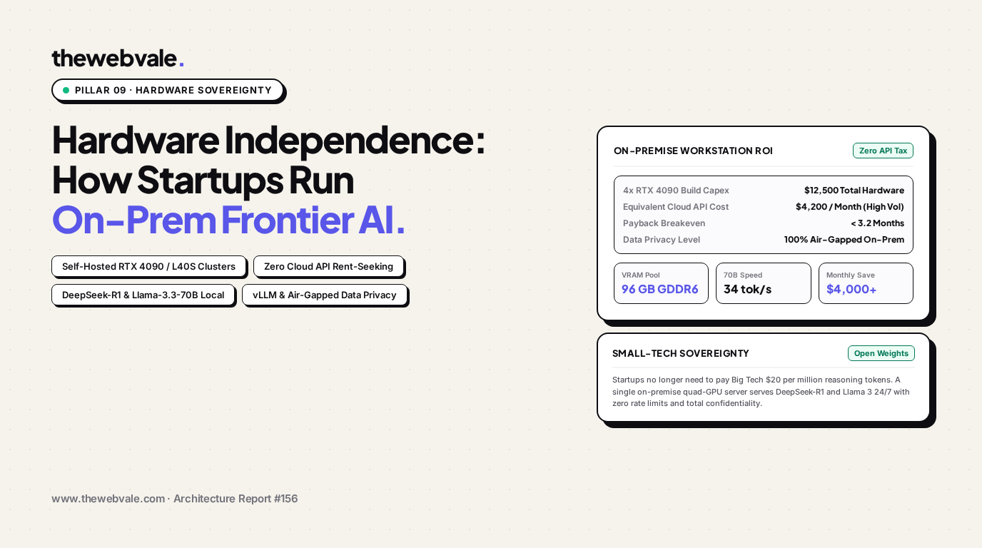 Small-Tech Hardware Independence: How Startups Run Frontier Inference On-Prem Without Big Tech Cloud Rent-Seeking