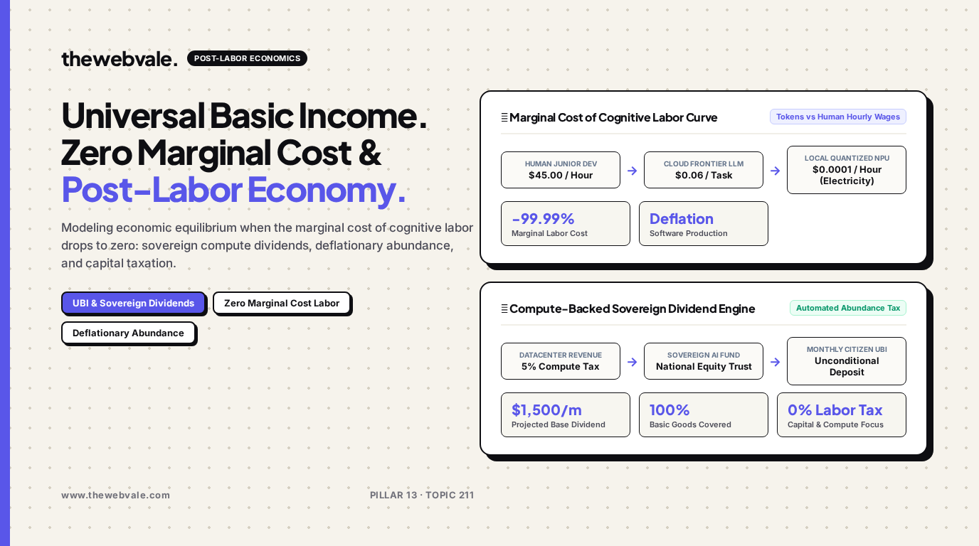 Universal Basic Income (UBI) & The Post-Labor Economy: How Society Functions When Labor Cost Drops to Zero