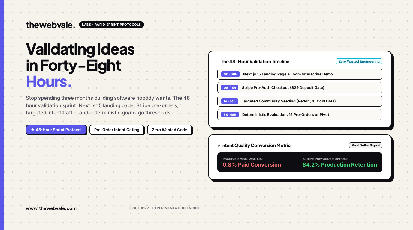 Validating Ideas in 48 Hours: Landing Page -> Waitlist -> Prototype Validation Sprints