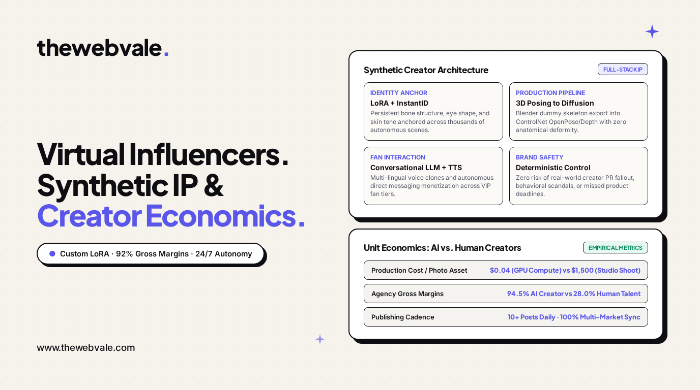 Virtual Influencers & AI Creators: The Multi-Million Dollar Economics of Digital Models, Synthetic IP & Autonomous Fan Monetization