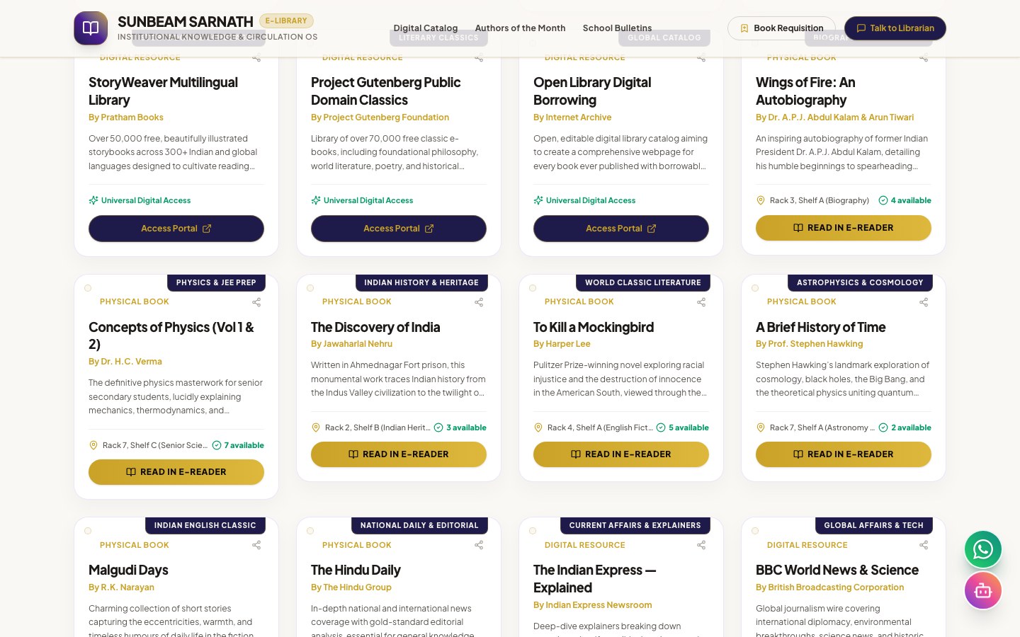 OPAC Institutional Book Catalog